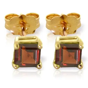 1 Carat 14K Solid Yellow Gold Corner Of Mystique Garnet Earrings