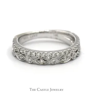 1/4cttw Neil Lane Designer Double Diamond Band in 14k White Gold Beaded Designed Mounting