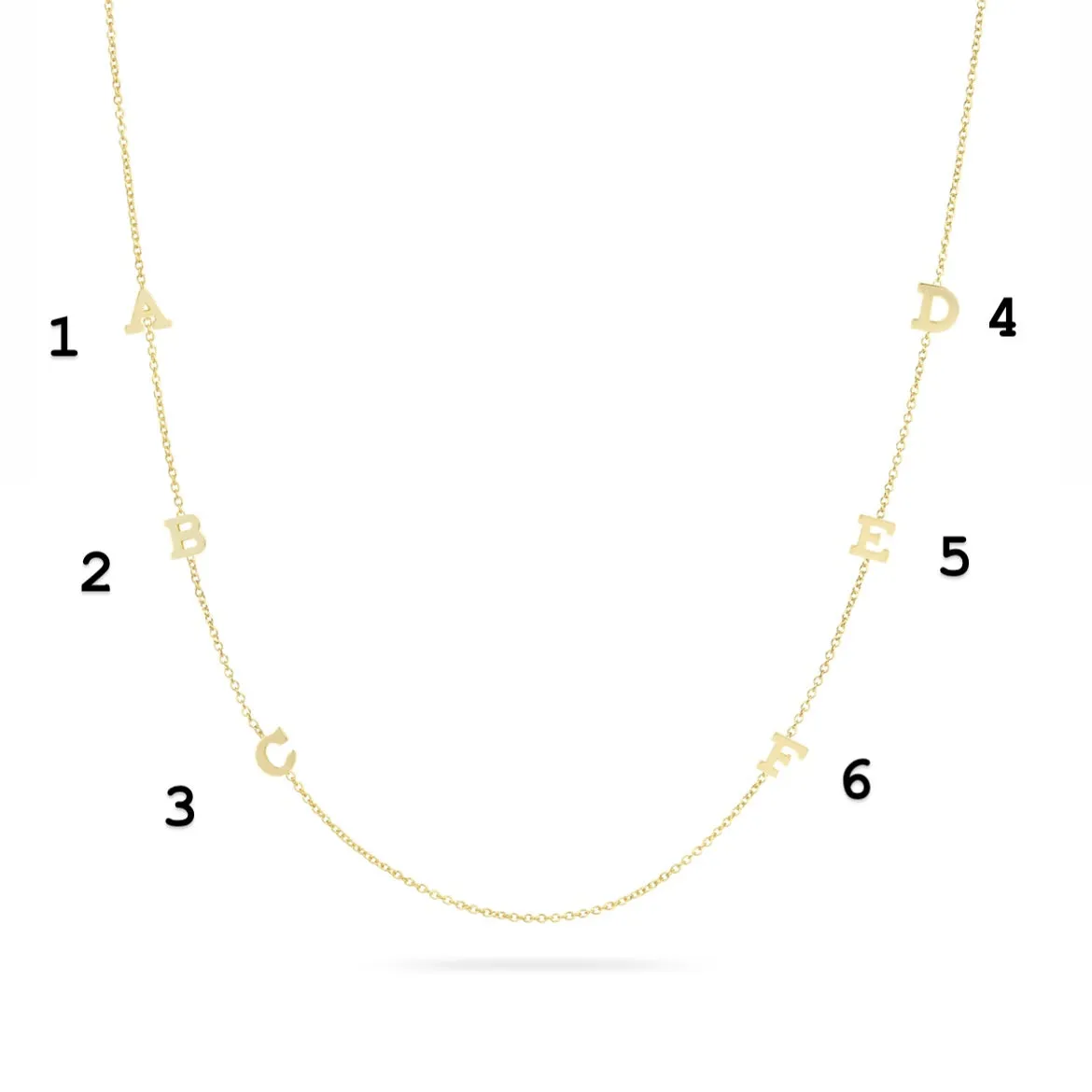 14K Gold Asymmetrical Initial Necklace