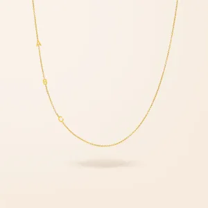 14K Gold Asymmetrical Mini Initial Necklace