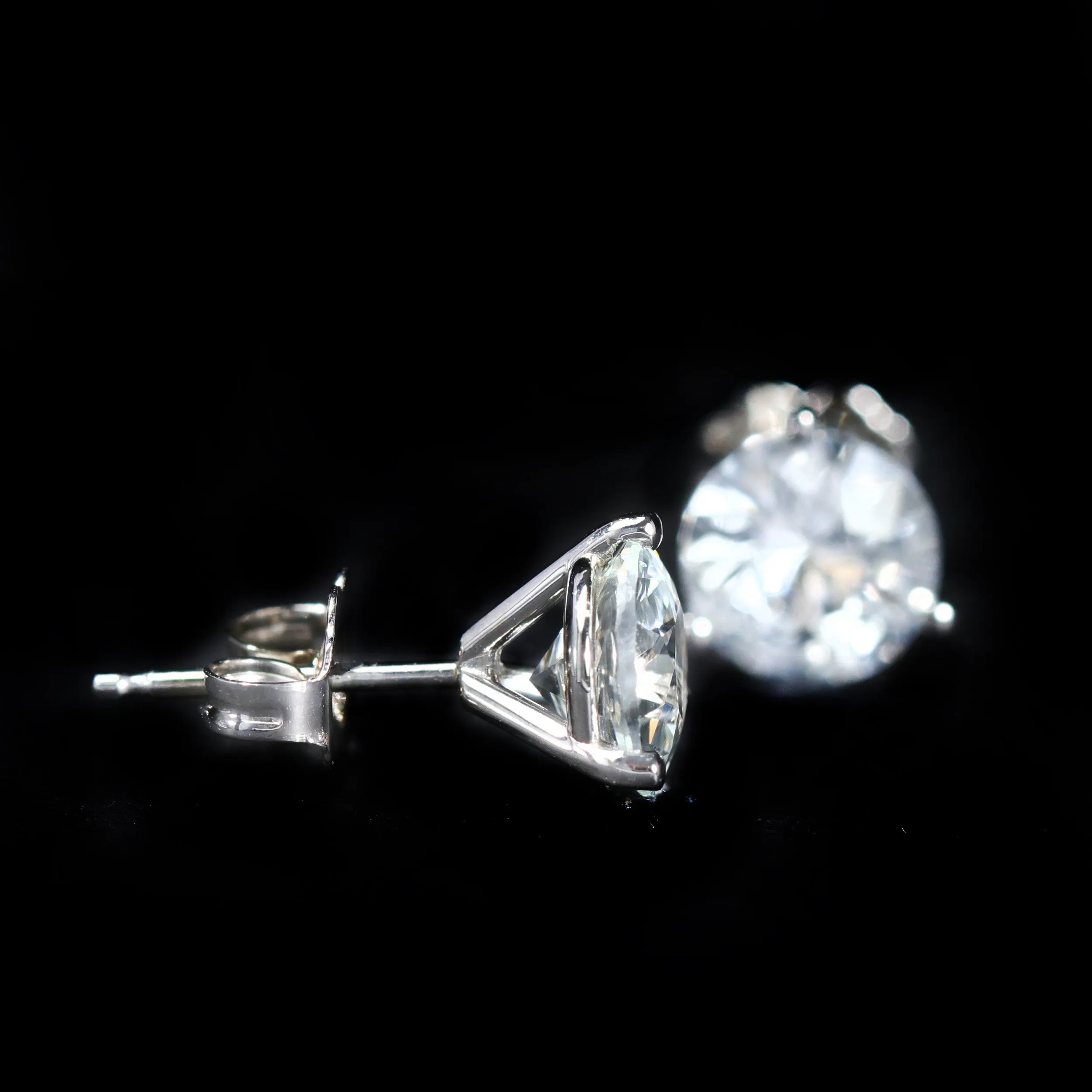 14K White Gold 2.12 CTW Sapphire Stud Earrings