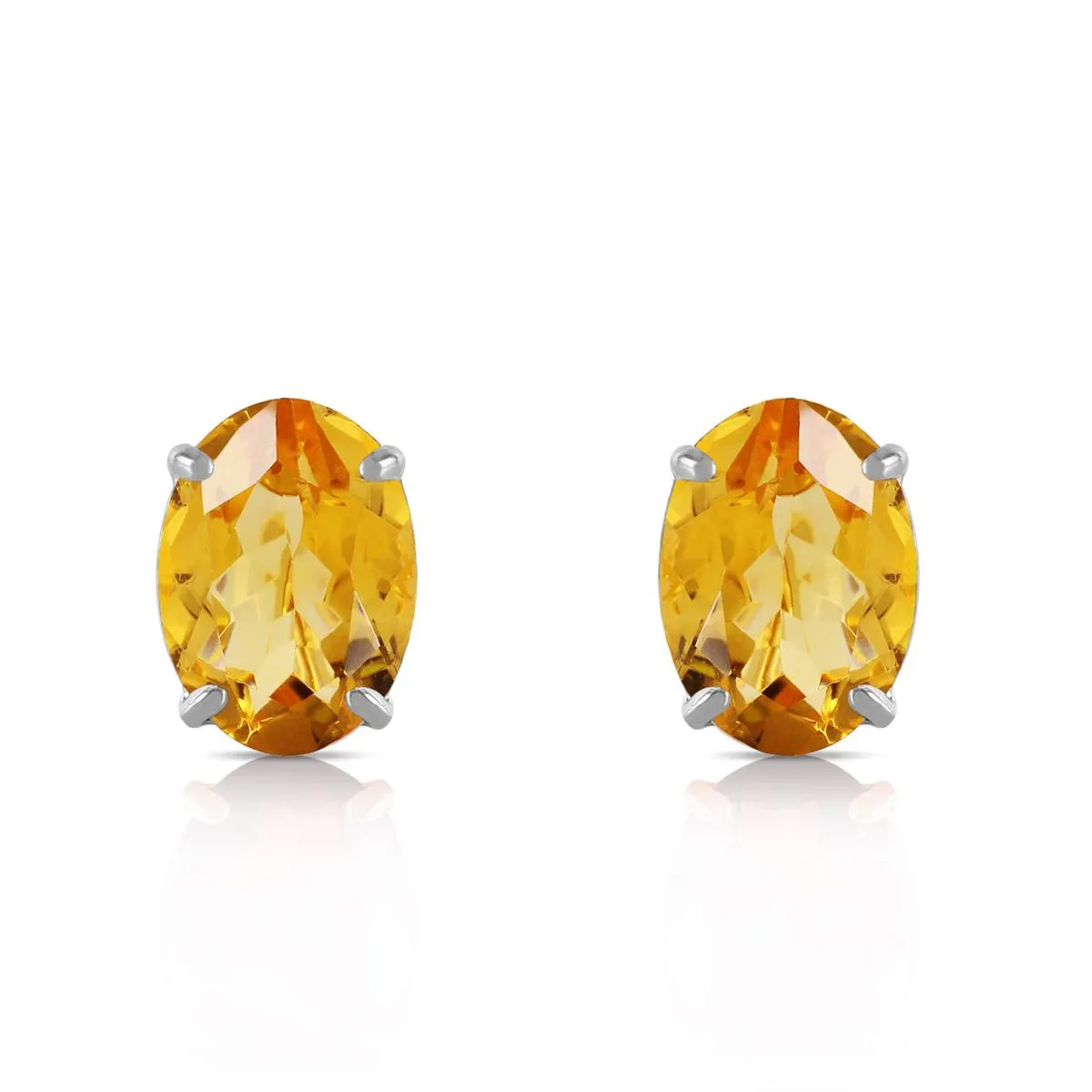 1.8 Carat 14K Solid White Gold I Found Someone Citrine Earrings