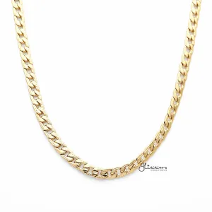 18K Gold I.P Stainless Steel Pattern Link Chain Men's Necklaces - 6mm width | 61cm length