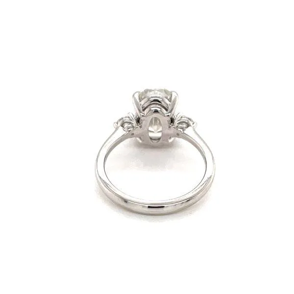 3 Stone Oval Moissanite and Laboratory Grown Diamond Engagement Ring