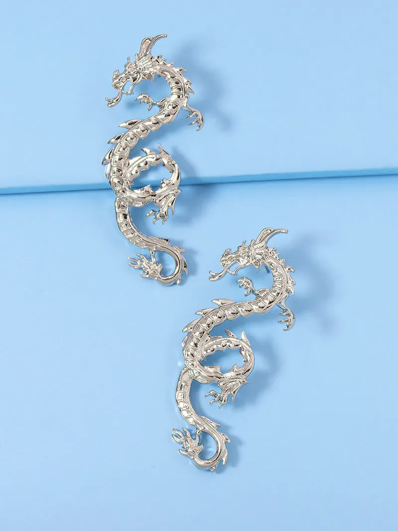 Alloy Dragon Shaped Earrings Set - Europe & America Trendy Dragon Earrings