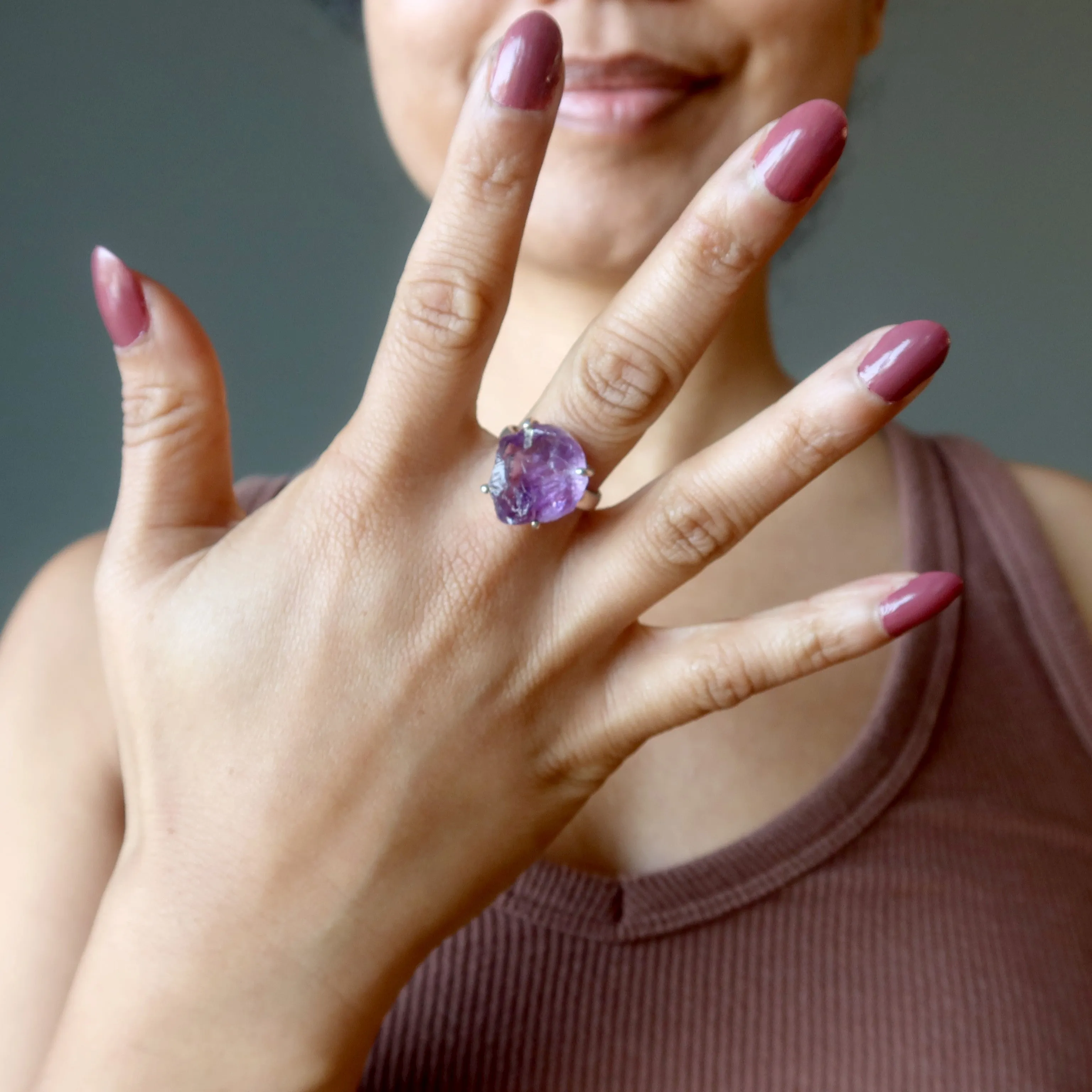 Amethyst Ring Never Been Better Rough Gem in Sterling Silver