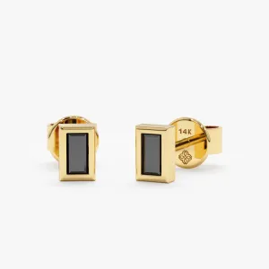 Baguette Black Diamond Studs, Teresa