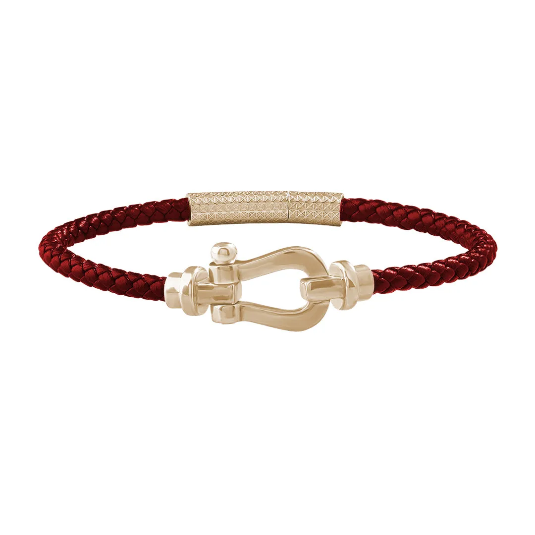 Buckle Leather Bracelet in Silver