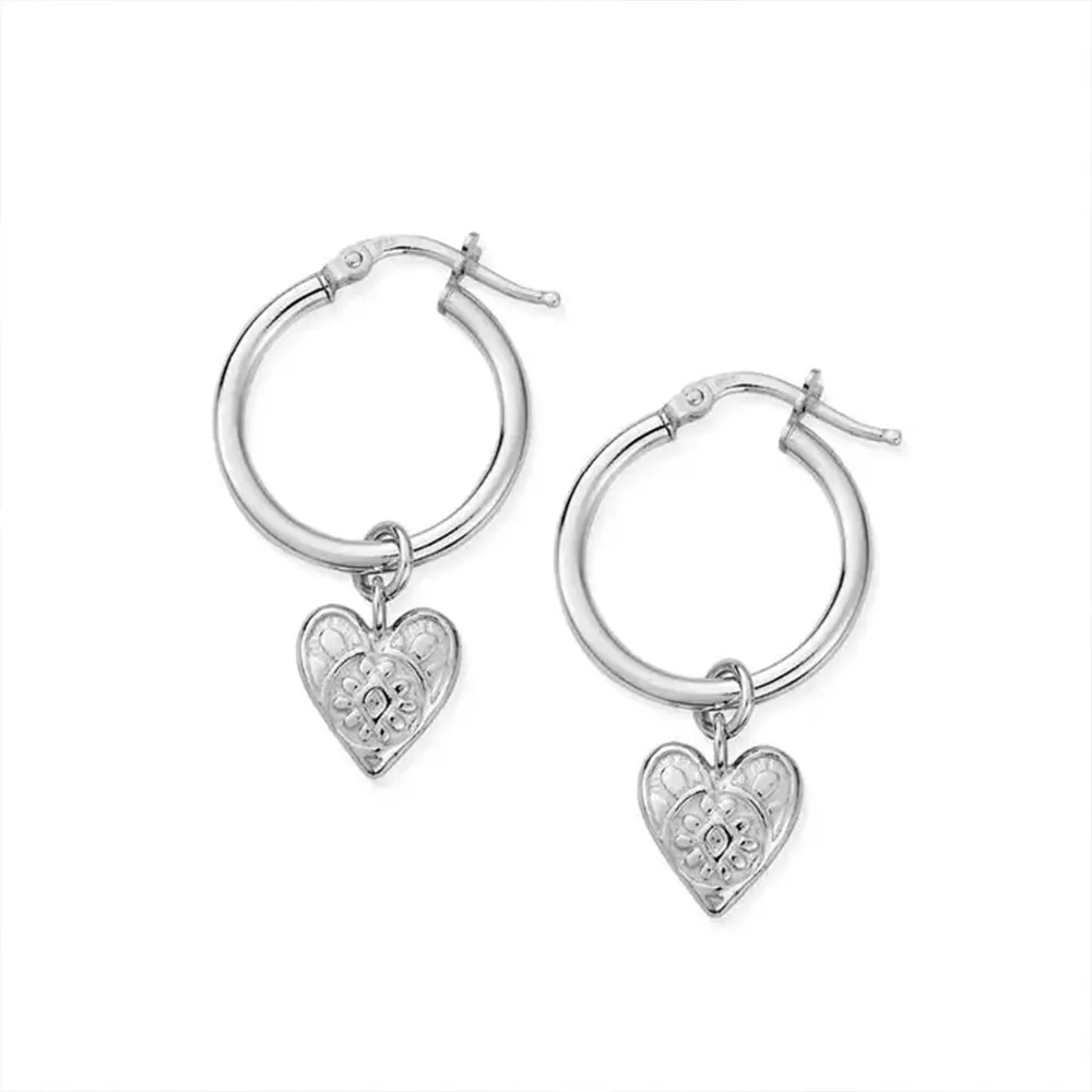 ChloBo Decorated Heart Hoop Earrings