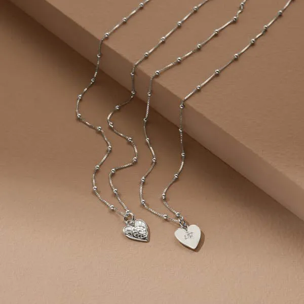 ChloBo Heart Bobble Chain Silver Pendant Necklace