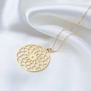 Delilah Flower Necklace - Handmade Turkish 925 Sterling Silver