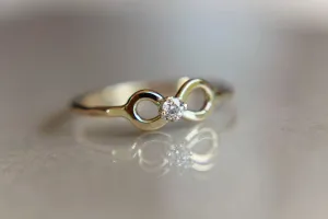 Diamond Infinity Ring, Dainty Forever Ring, Stacking Ring, Inifinity Ring, Open Infinity Ring, Eternity Ring, Artsy Infinity Ring, Gift