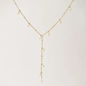 Dot Pearl Lariat Necklace