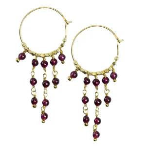 EARRING DANCY HOOP GARNET