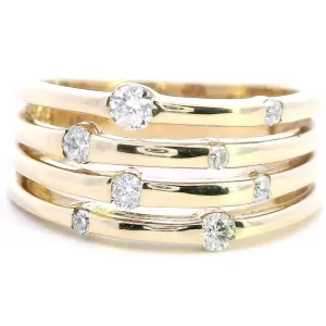 Elegant 9ct Yellow Gold Diamond Ring - Total Diamond Weight 0.34ct