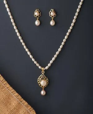 Elegant Real Pearl Necklace Set