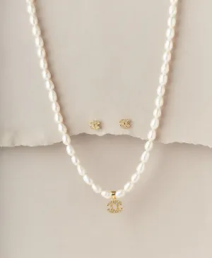 Elegant Real Pearl Necklace Set