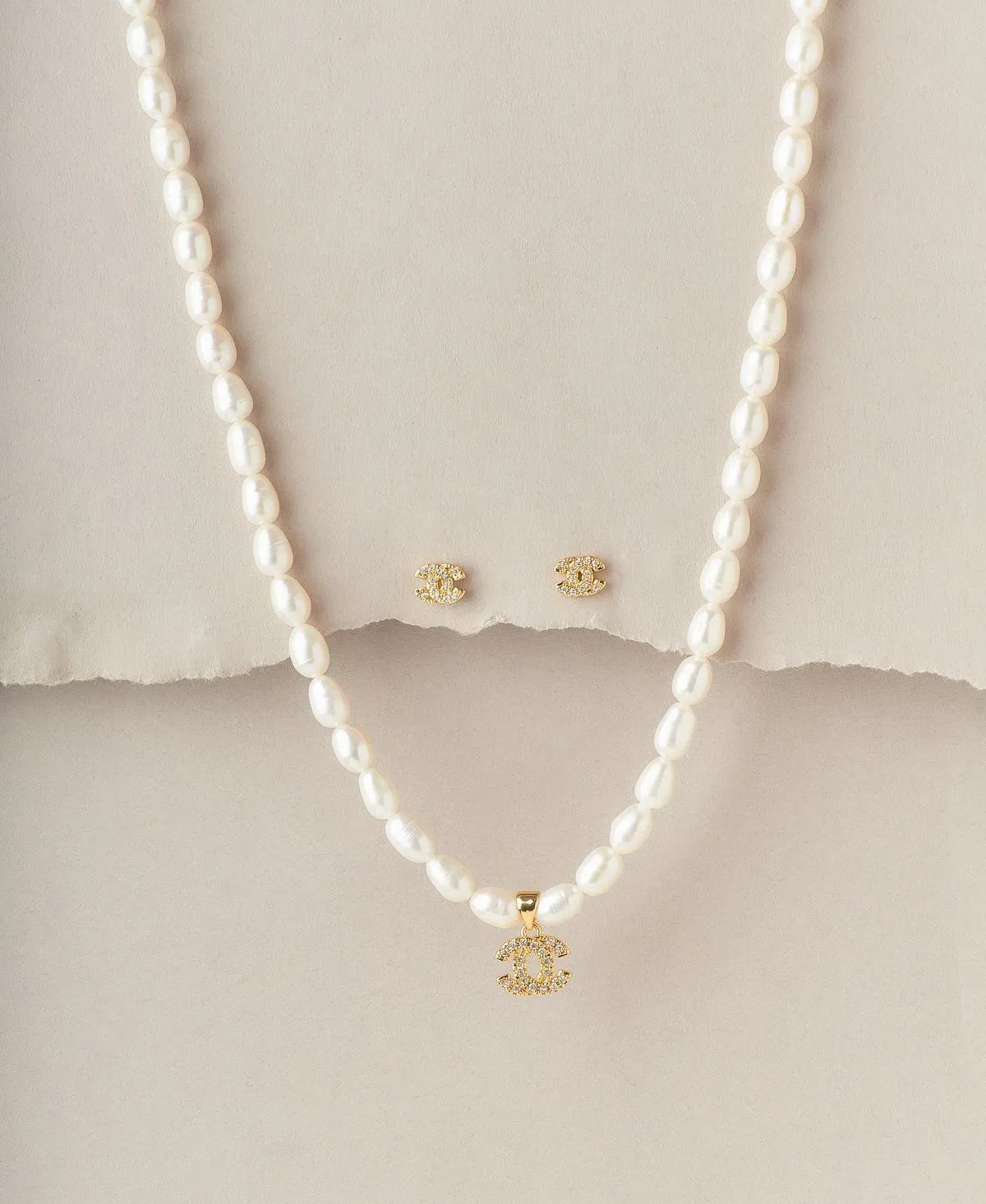 Elegant Real Pearl Necklace Set