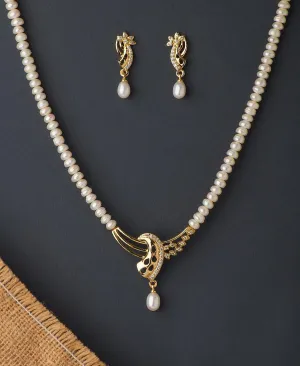 Elegant Real Pearl Necklace Set