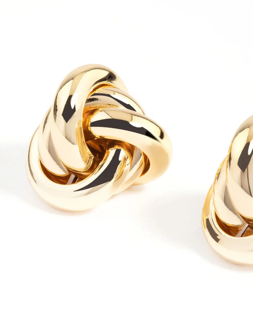 Gold Plated Classic Knotted Stud Earrings