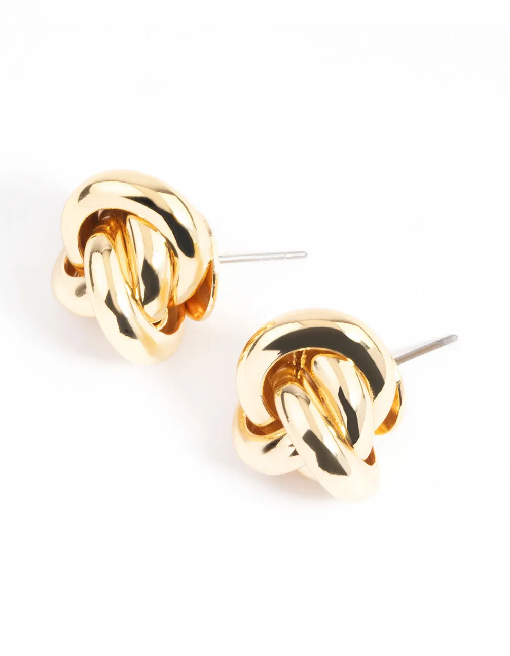 Gold Plated Classic Knotted Stud Earrings