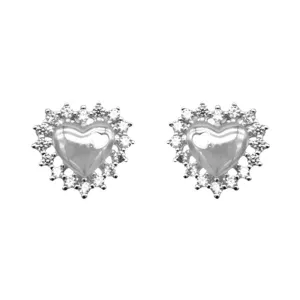 Holly Heart 925 Sterling Silver Stud Earrings