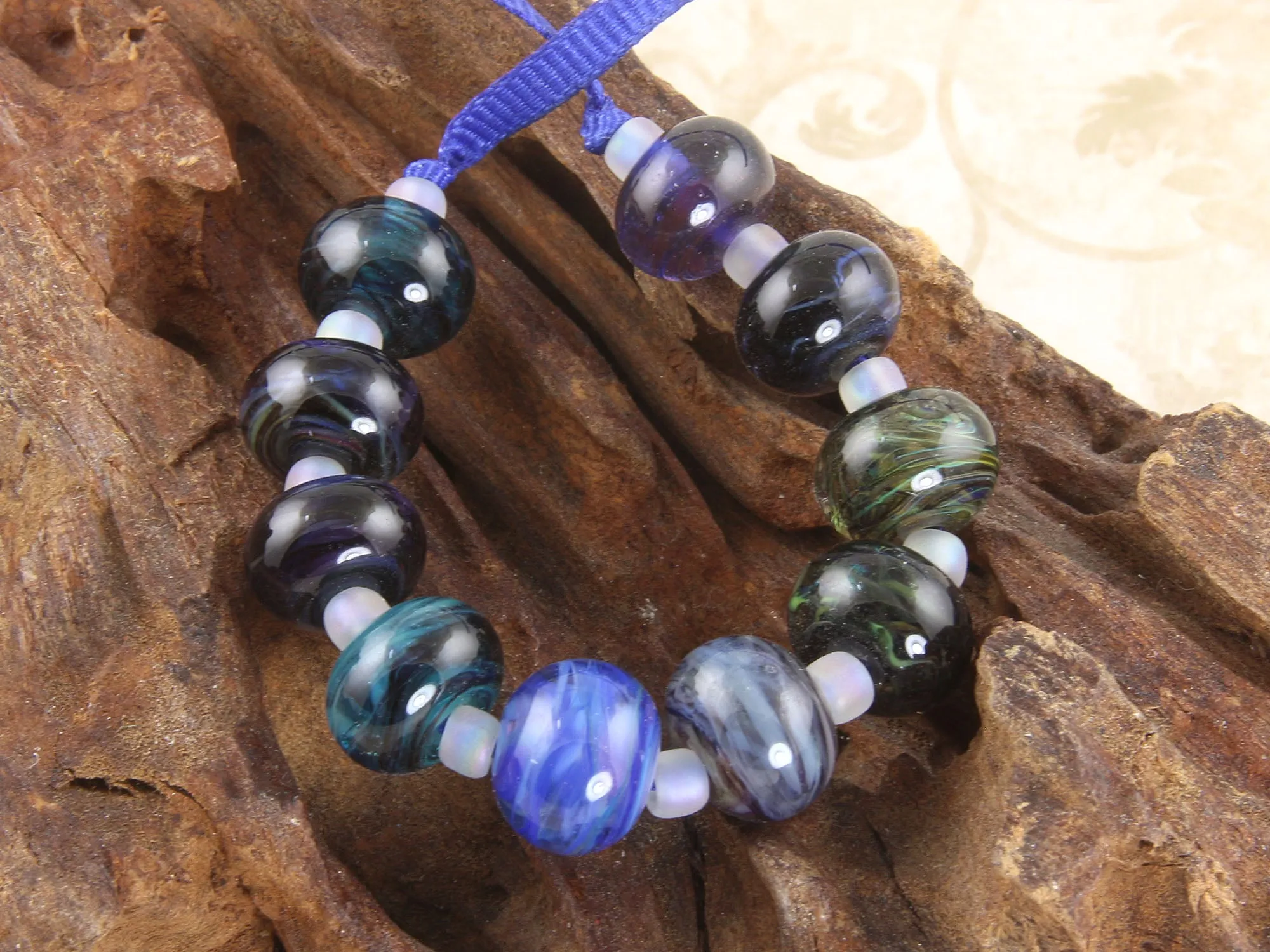 Into the Deep Dark Multicolor Mini Lampwork Beads Set SRA