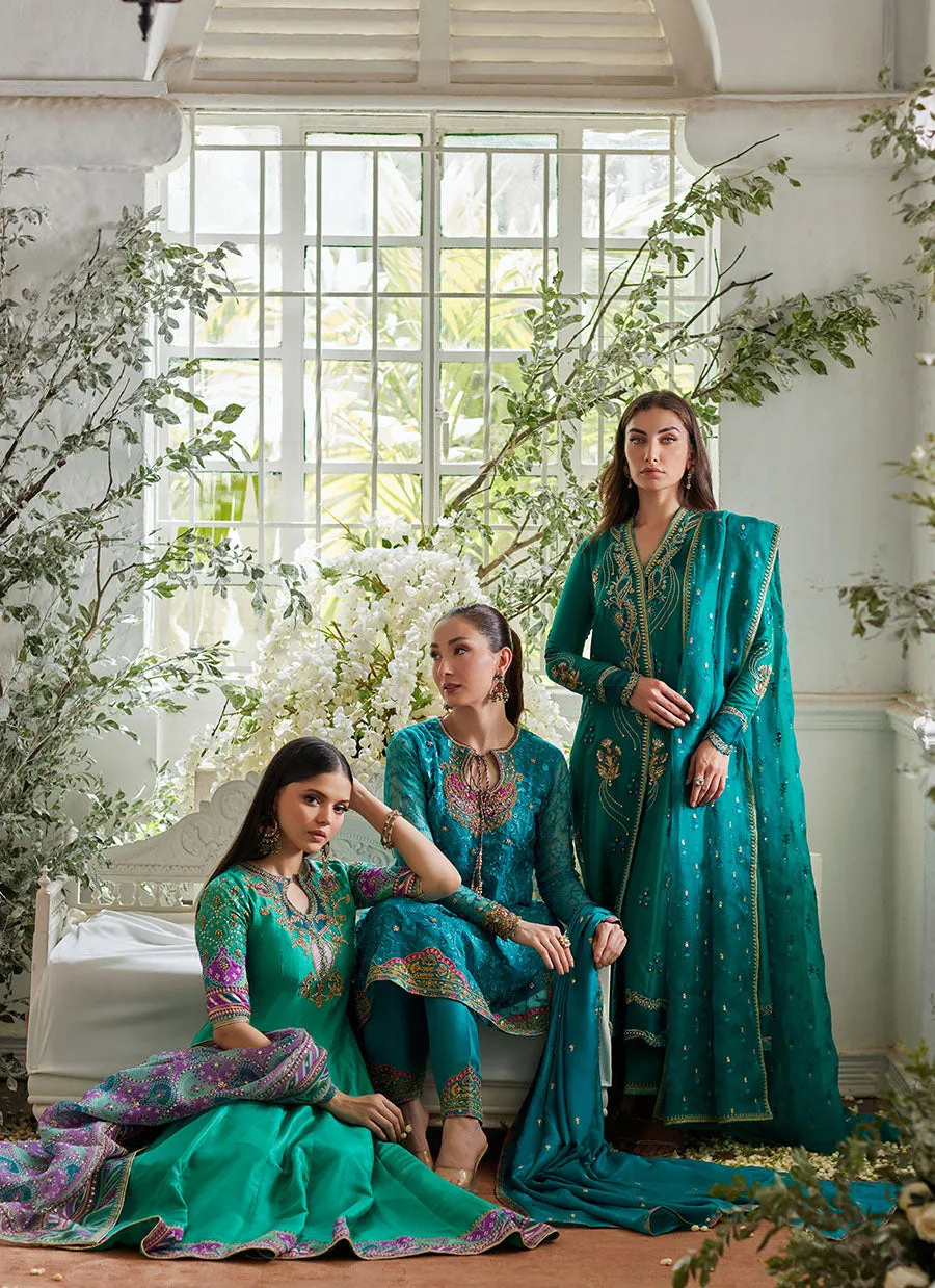 Ivalia Teal Shirt and Dupatta