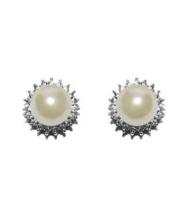 Mildred Pearl and Crystal Classic Stud Earring