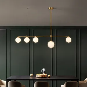 Minimalist Gold and Glass Island Chandelier