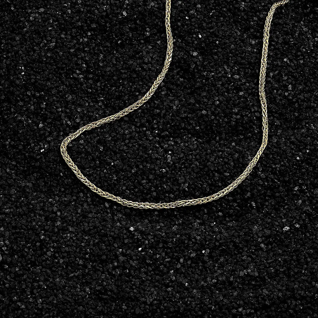 Minimalist Wheat Chain Necklace in Gold