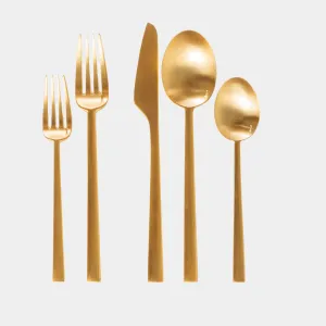 Modern Matte Gold 5-Piece Place Setting