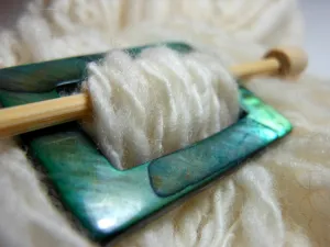 Mother of Pearl Rectangular Shawl Pin "Clutch"