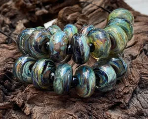 Ocean Mist Glitter Multicolor Lampwork Beads Set SRA