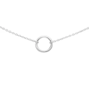 Open Circle Choker Necklace In Sterling Silver