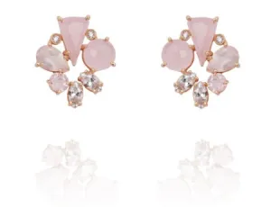 Pink Chalcedony Viola Studs