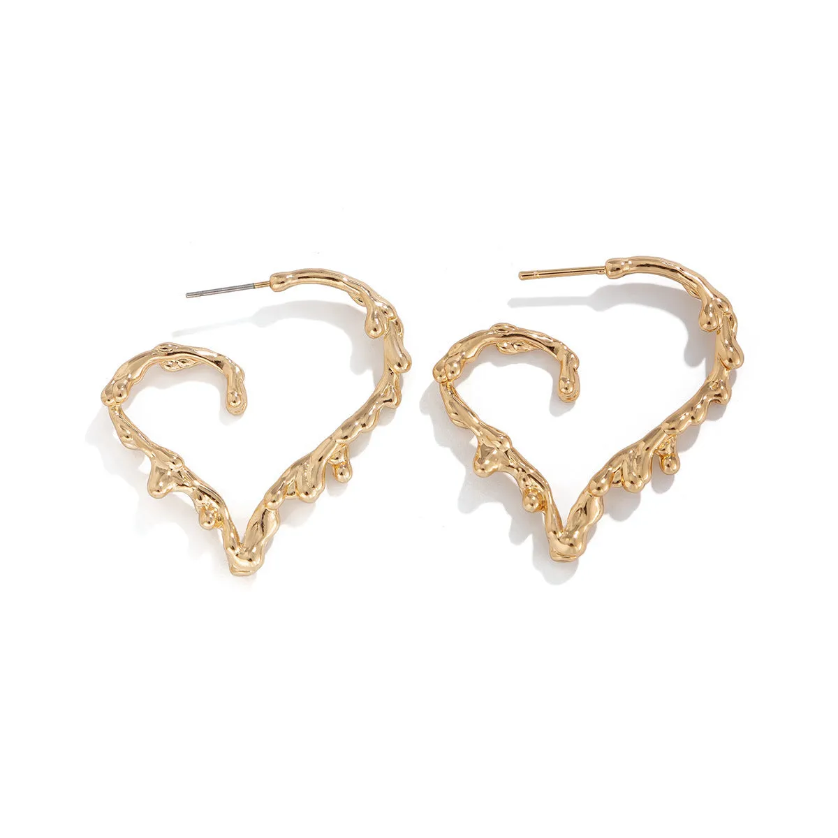 Pre Order: Creative Lava Geometric Heart-Shaped Asymmetrical Earrings