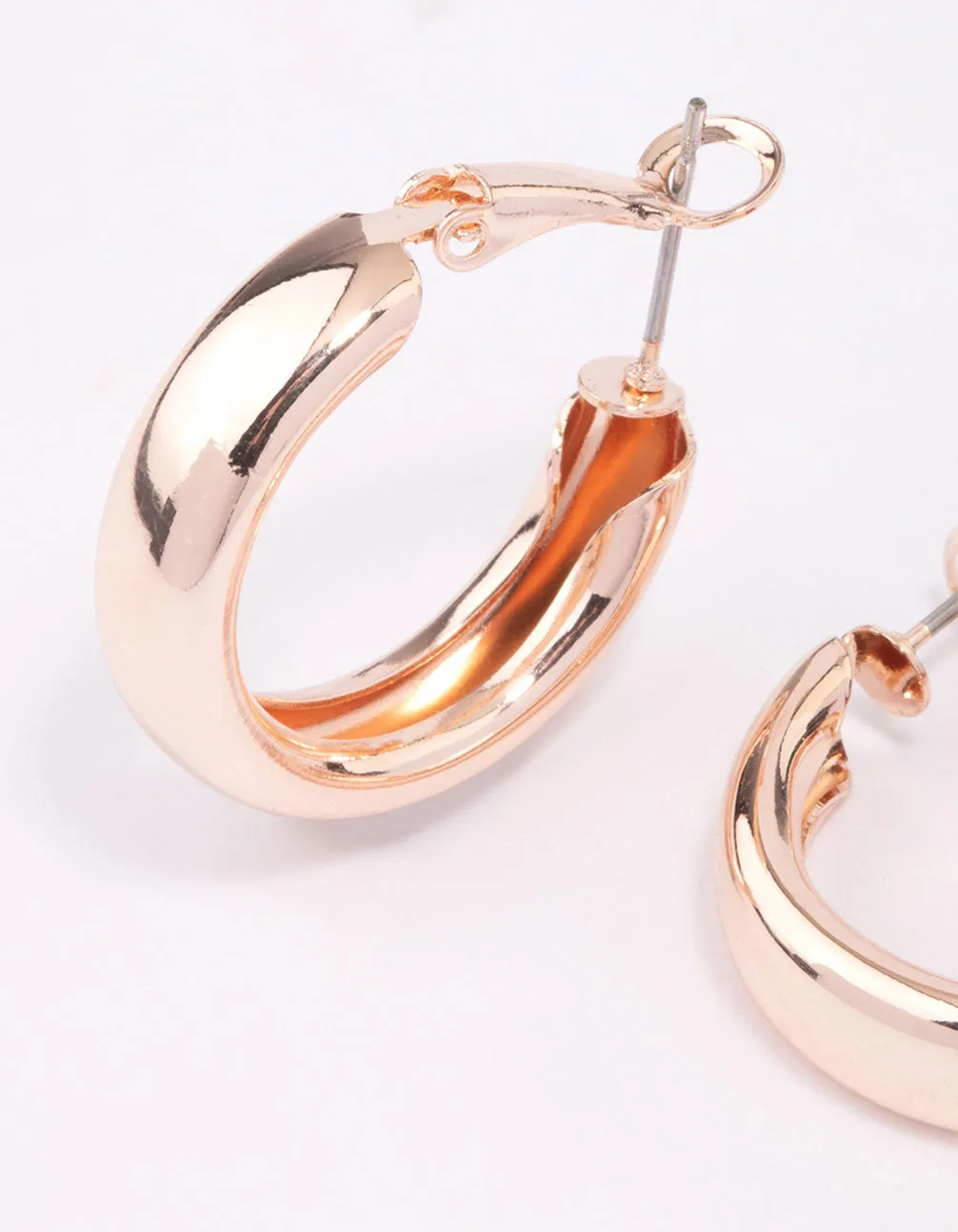 Rose Gold Sleek Hoop Earrings