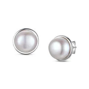 Simple and Elegant Pearl Stud Earrings