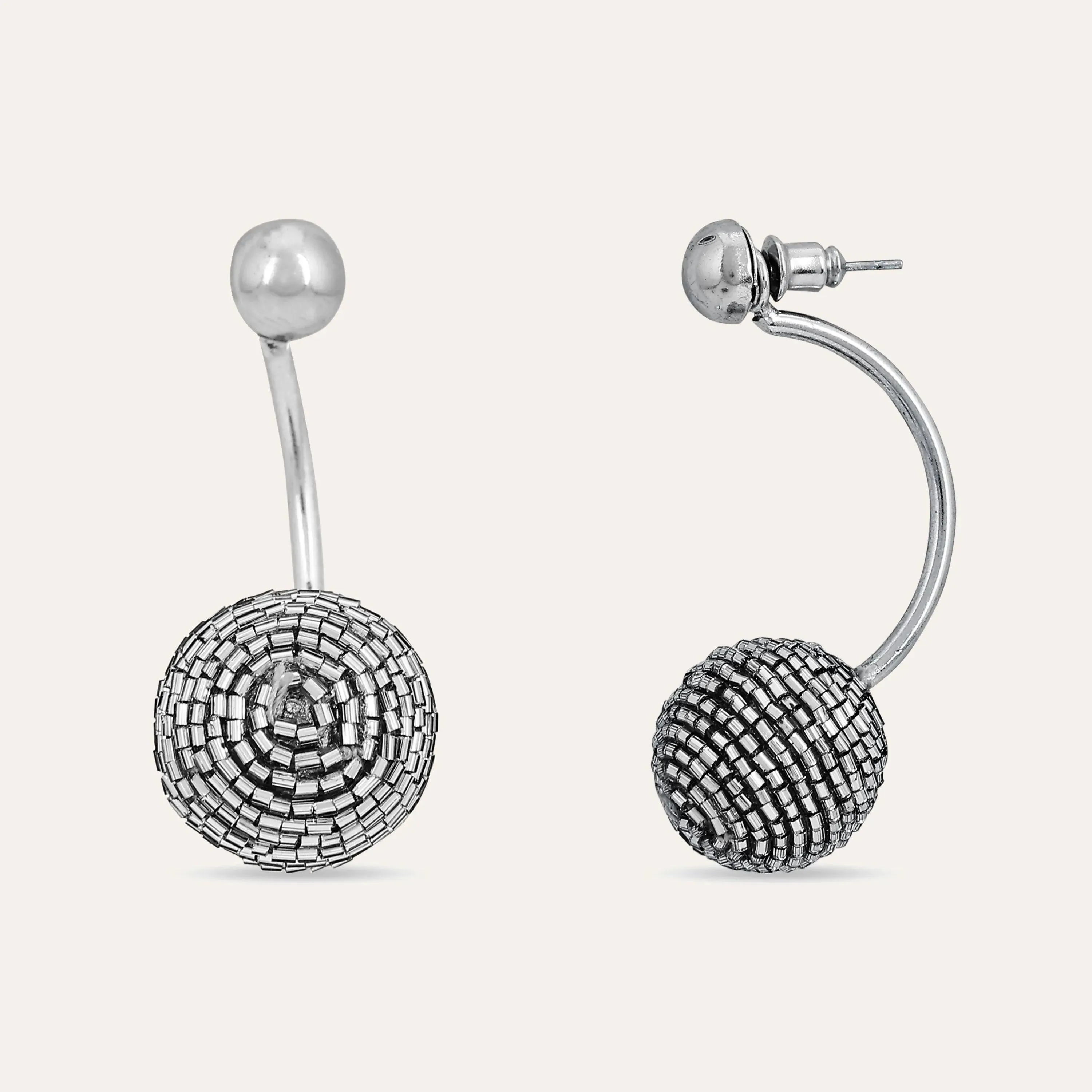 TFC Festive Stunner Silver Bead Dangler Earrings