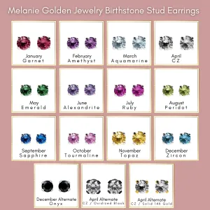 Tiny Birthstone Gemstone Stud Earrings