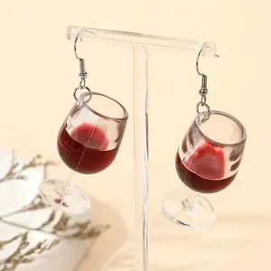 Wine Glass Dangle Earrings